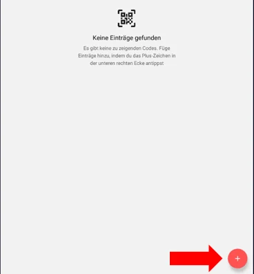 Aegis ohne Einträge mit Plus-Symbol zum Hinzufügen eines Eintrags.