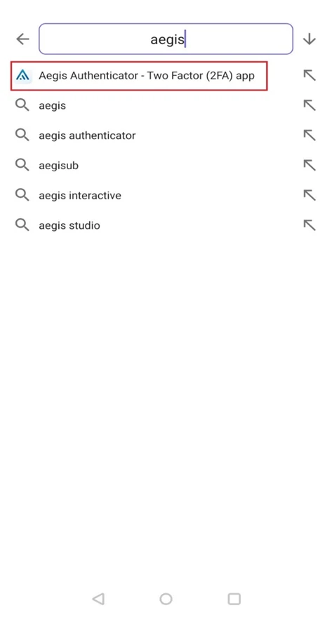 Suche nach Aegis Authenticator im App-Store.