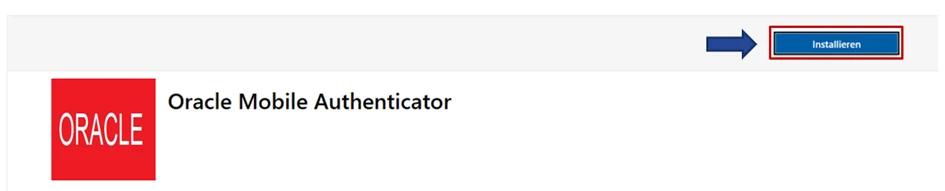 Microsoft Store mit Oracle Mobile Authenticator und Schaltfläche Installieren.